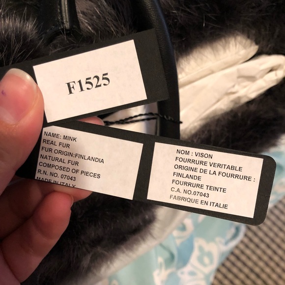 NWT Falor Italia Genuine Leather and Mink Fur Purse - Picture 3 of 6